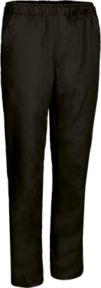 Valento Pantaloni de Bucătar Negru cu Elastic în Talie