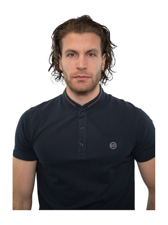 Side Effect Men's Short Sleeve Blouse Polo Navy Blue