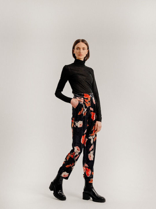 Dama Tesatura Pantaloni cu Elastic Floral