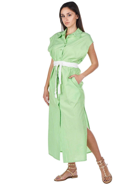 Summer Midi Shirt Dress Dress Green