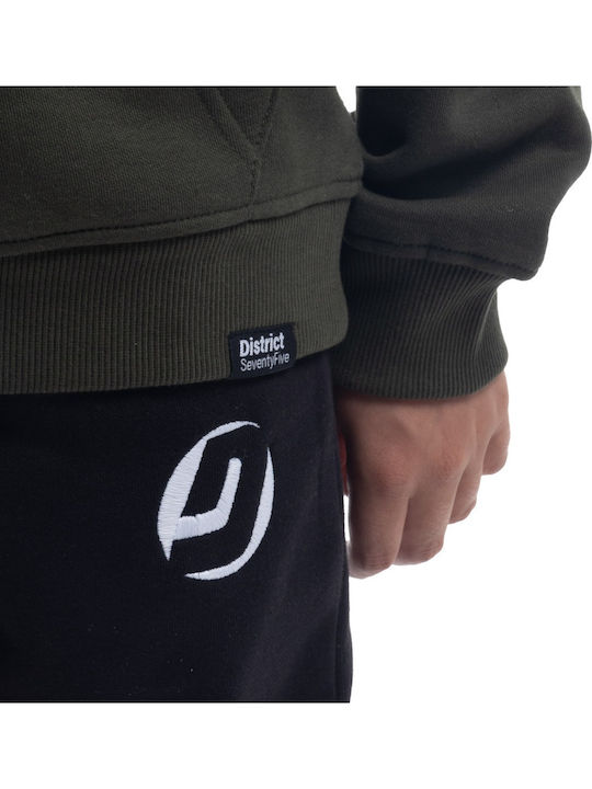 Παιδική Ζακέτα Φούτερ Fleece με Κουκούλα Χακί