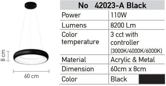 Inlight Inlight Rgb-Adjustable Deckenleuchte Schwarz LED mit Verstellbarem Weiß Licht 60x60cm 42023-A