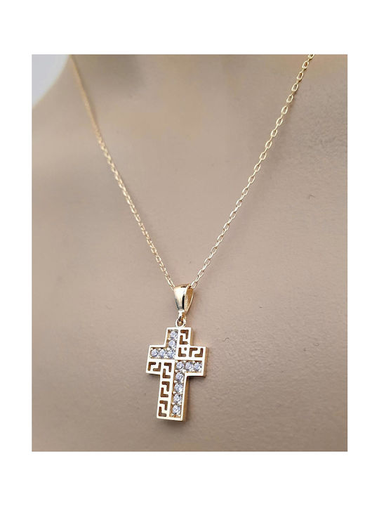 Papadopoulos Gold Women's Gold Cross with Chain