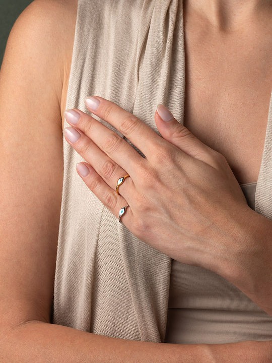 George Art Jewels Γυναικείο Δαχτυλίδι από Ασήμι Επιχρυσωμένο
