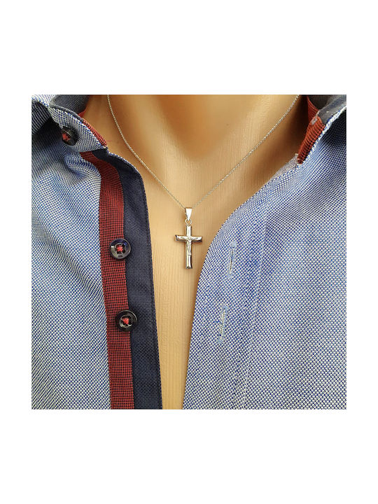 Papadopoulos Gold Men's White Gold Cross 14K