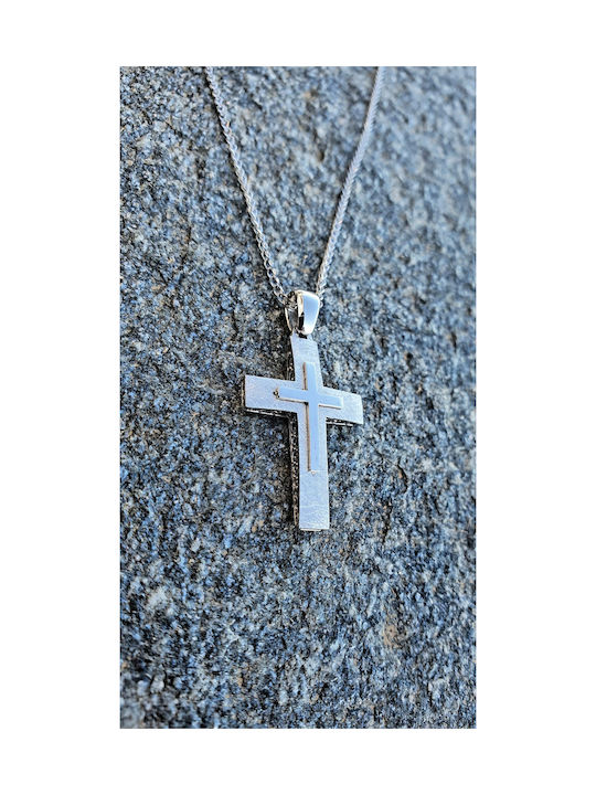 Papadopoulos Gold Men's White Gold Cross 14K