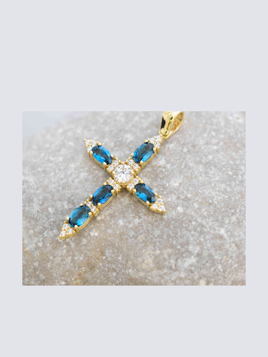 Katsigiannis Women's Gold Cross 14K with Chain