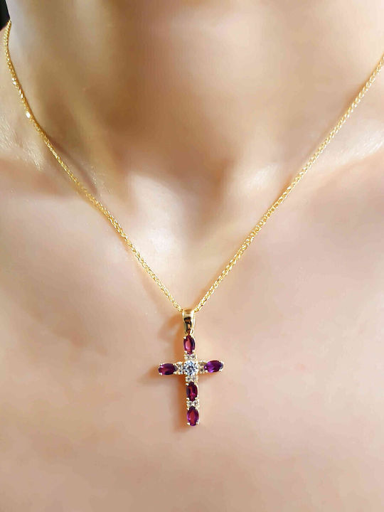 Katsigiannis Women's Gold Cross 14K with Chain