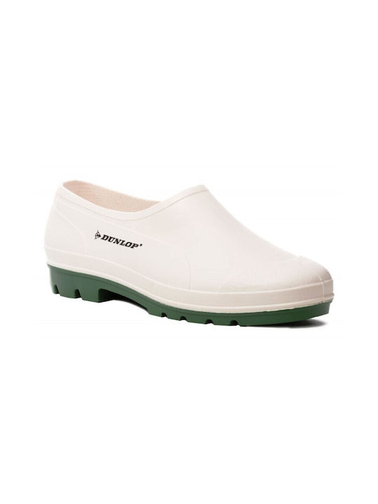 Dunlop Bicolour Non-Slip Work Wellies Ankle White