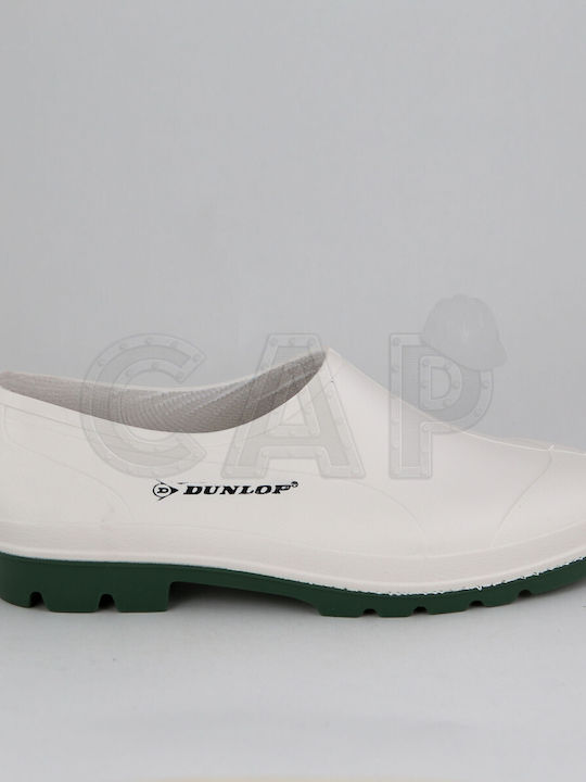 Dunlop Bicolour Non-Slip Work Wellies Ankle White