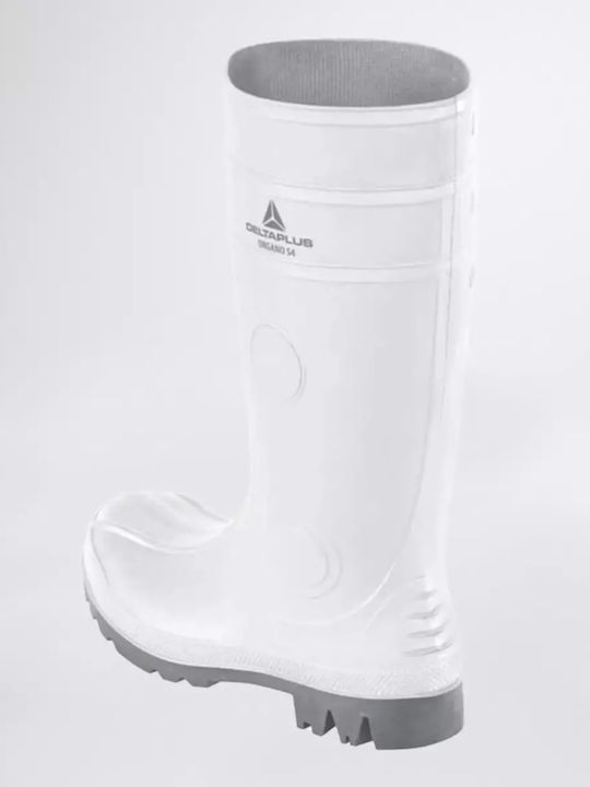 Delta Plus Organo S4 SRA Non-Slip Work Wellies Knee White