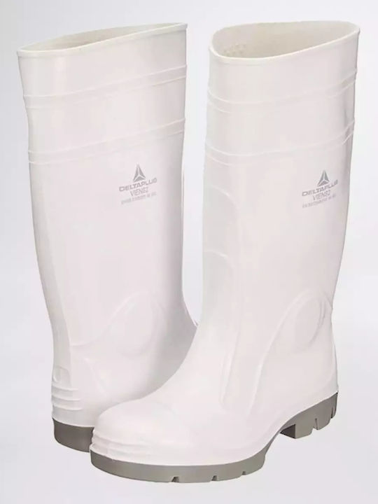 Delta Plus Organo S4 SRA Non-Slip Work Wellies Knee White