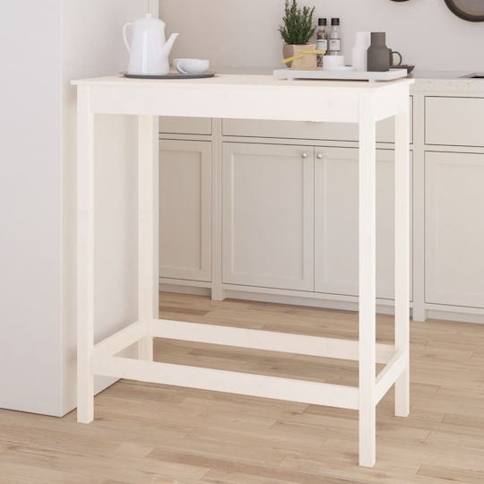 Table Bar from Solid Wood White 100x50x110cm