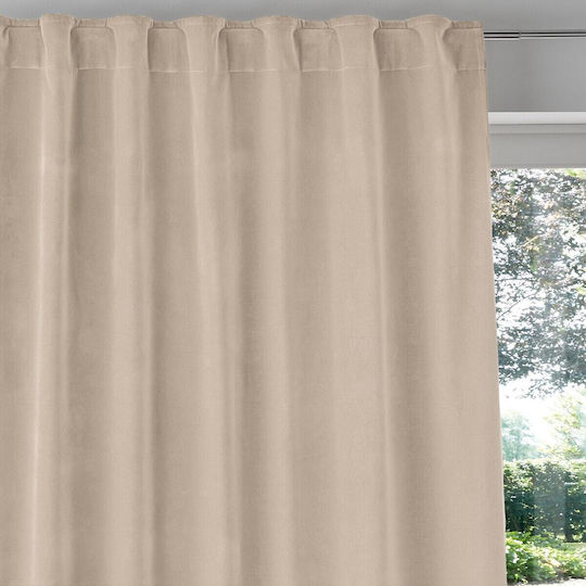 La Redoute Interieurs Κουρτίνα Παραθύρου με Τούνελ Μπεζ 180x135εκ.