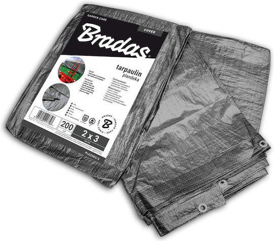 Bradas Αδιάβροχος Μουσαμάς 200gr/m² 6x8μ. Βαρέως Τύπου Γκρι