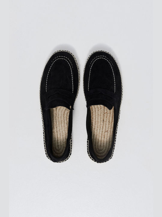 Aristoteli Bitsiani Suede Ανδρικά Loafers σε Μαύρο Χρώμα