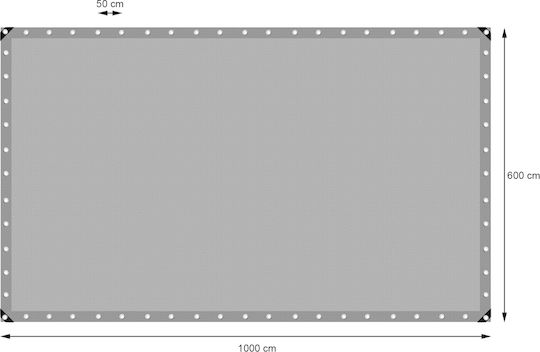 ECD Germany Водоустойчив Брезент 180гр/кв.м 10x6м. Тип светлина Сив