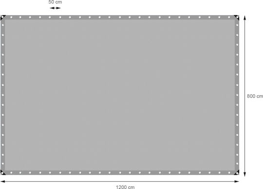 ECD Germany Waterproof Tarpaulin 180gr/m² 12x8m. Light Type Gray