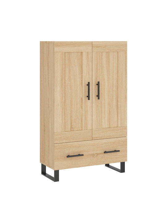 Wand Wohnzimmer Vitrine aus Holz & Metall mit Glas Braun 69.5x31x115cm