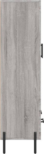 Living Room Display Cabinet with Glass Grey 69.5x31x115cm