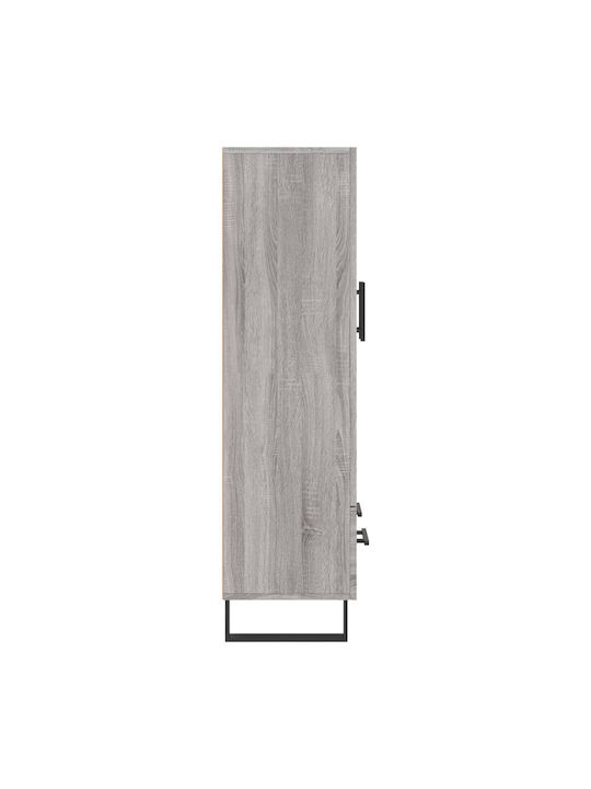 Wohnzimmer Vitrine aus Holz & Metall mit Verglasung in Grau 69.5x31x115cm
