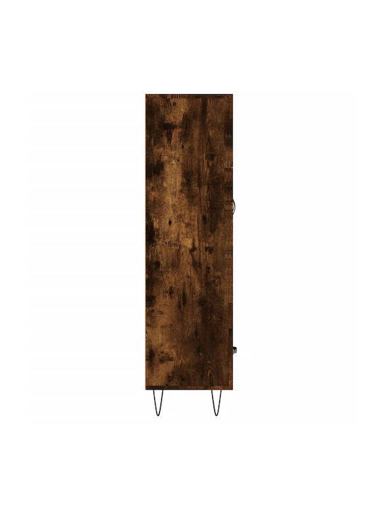 Wand Wohnzimmer Vitrine aus Holz & Metall mit Glas Braun 69.5x31x115cm