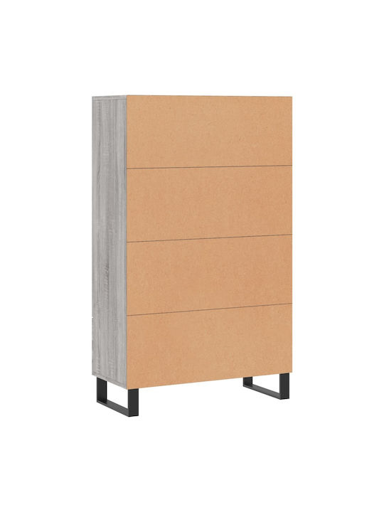 Wohnzimmer Vitrine aus Holz & Metall mit Verglasung in Grau 69.5x31x115cm