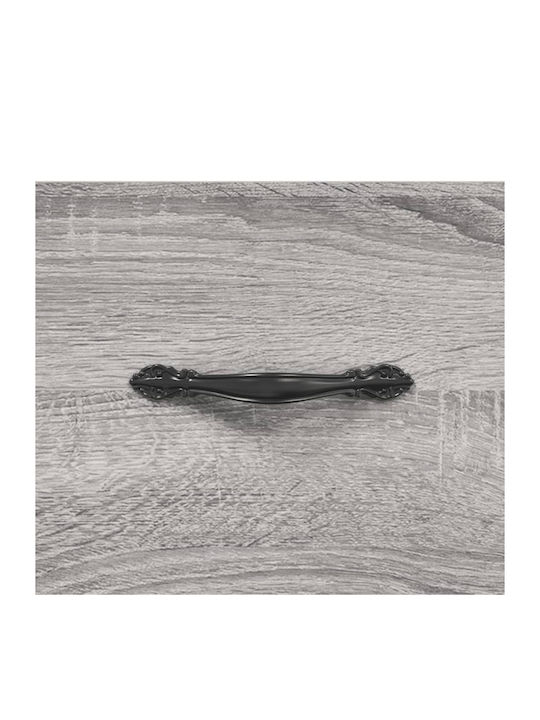 Wand Wohnzimmer Vitrine aus Holz & Metall mit Glas Gray 69.5x31x115cm