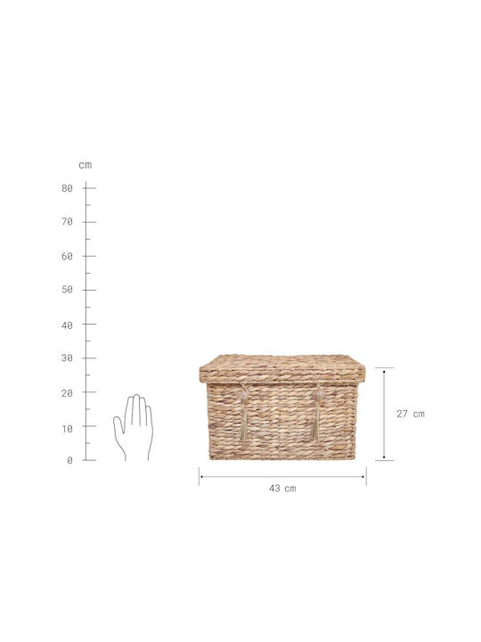 Butlers Διακοσμητικό Καλάθι Ψάθινο με Καπάκι 43x30εκ.