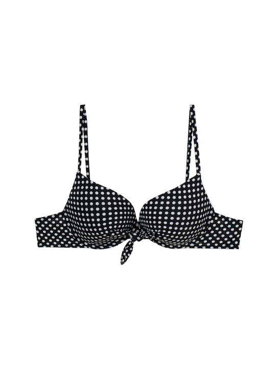 Bonito Underwire Bikini Set Bra & Slip Bottom Black Polka Dot