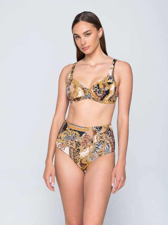 Padded Bikini Bra with Adjustable Straps Multicolour