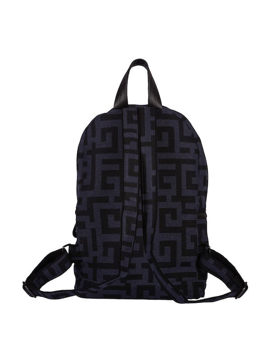 Olyfos Υφασμάτινη Γυναικεία Τσάντα Πλάτης Indigo Black