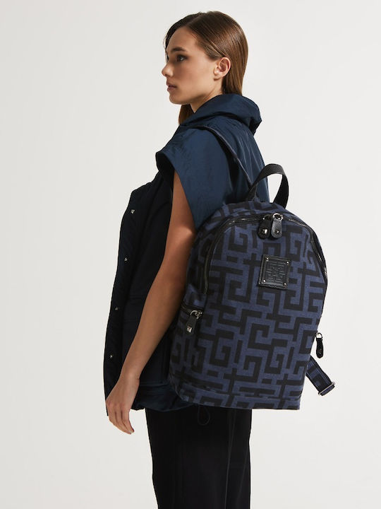Olyfos Υφασμάτινη Γυναικεία Τσάντα Πλάτης Indigo Black