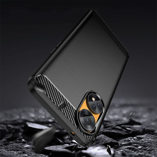 Techsuit Carbon Back Cover Silicon Negru (Oppo Reno8 T)