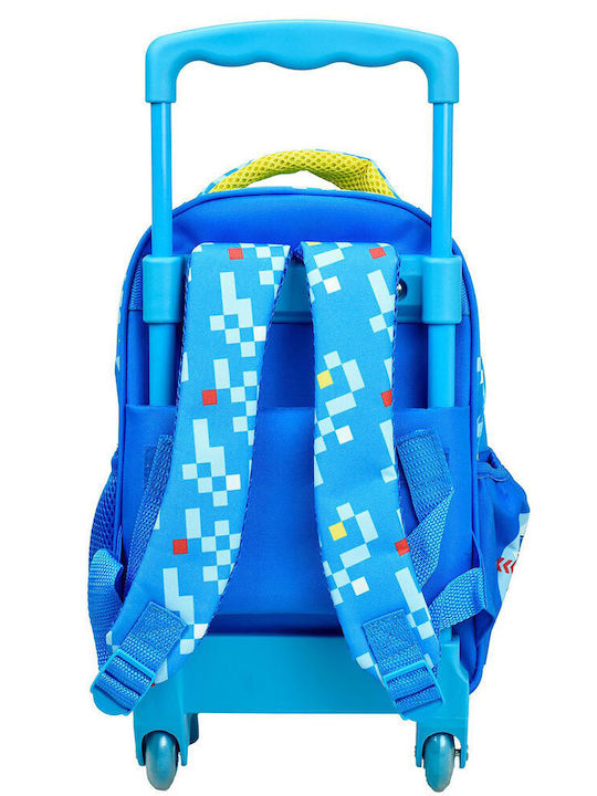 Gim Sonic Classic Σχολική Τσάντα Τρόλεϊ Νηπιαγωγείου Μπλε με Θήκη για Παγούρι 12lt