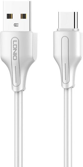 Ldnio LS540 USB 2.0 Cable USB-C male - USB-A 12W Λευκό 0.2m