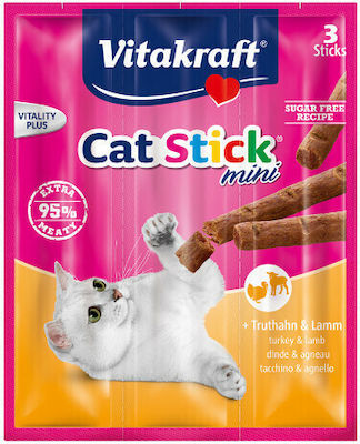 Vitakraft Cat Mini Treats in Stick with Language & Omega-3 3pcs for Adult Cats 18gr TK-340426