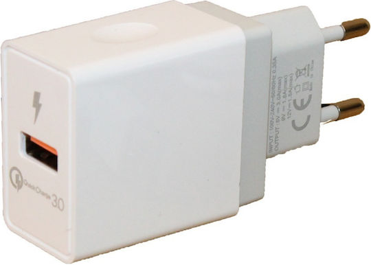 KLGO Charger with USB-A Port and Cable USB-C Whites (KC-09T)