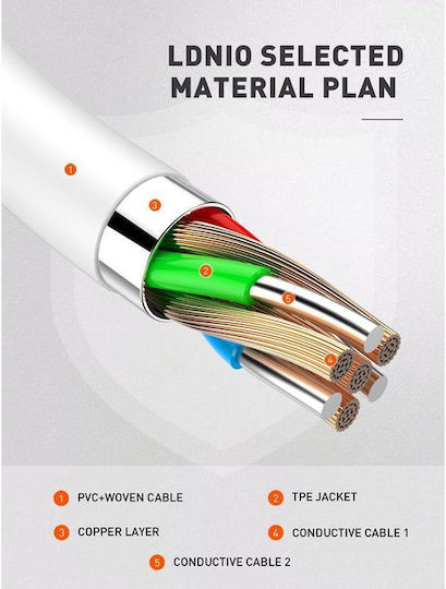 Ldnio LC121 USB-C to Lightning Cable White 1m