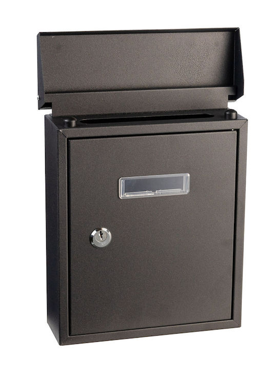Apartment Building Mailbox Inox in Black Color 20x6.5x25.5cm