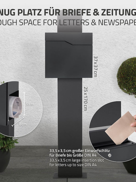 ML-Design Външна пощенска кутия Inox в Сив цвят 37x37x11см