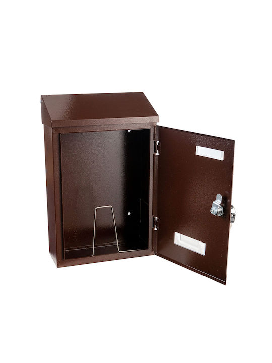 Apartment Building Mailbox Inox in Brown Color 23.5x36x36cm