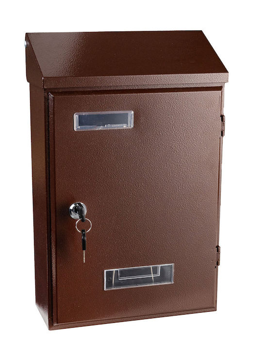 Apartment Building Mailbox Inox in Brown Color 23.5x36x36cm