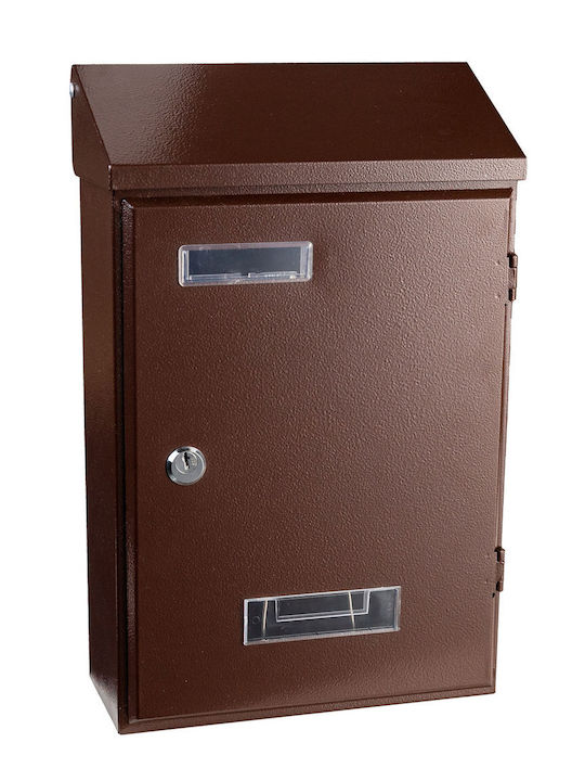 Apartment Building Mailbox Inox in Brown Color 23.5x36x36cm