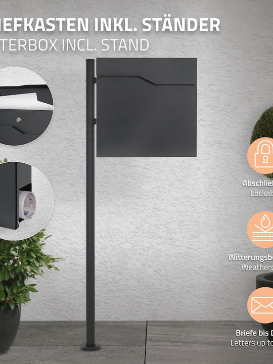ML-Design Γραμματοκιβώτιο Εξωτερικού Χώρου Inox σε Γκρι Χρώμα 37x37x11cm ML-Design Γραμματοκιβώτιο Εξωτερικού Χώρου Inox σε Γκρι Χρώμα 37x37x11cm