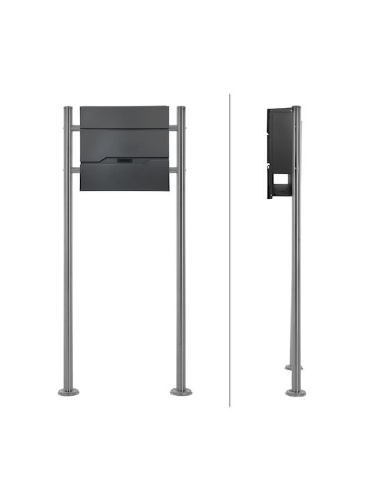 ML-Design Cutie Poștală pentru Exterior Inox în Culoarea Gri 37x11x36.5cm