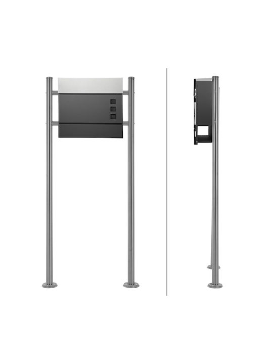 ECD Germany Γραμματοκιβώτιο Εξωτερικού Χώρου Inox σε Γκρι Χρώμα 23x17cm