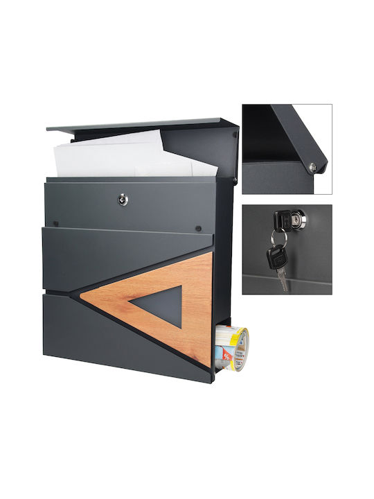 ML-Design Außenbereich Briefkasten Inox in Gray Farbe 37x36.5x11cm