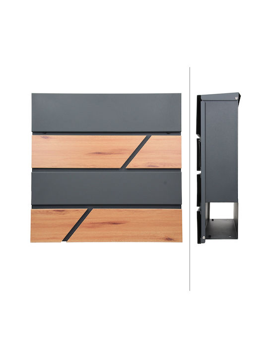 ML-Design Γραμματοκιβώτιο Εξωτερικού Χώρου Inox σε Γκρι Χρώμα 37x36.5x11cm