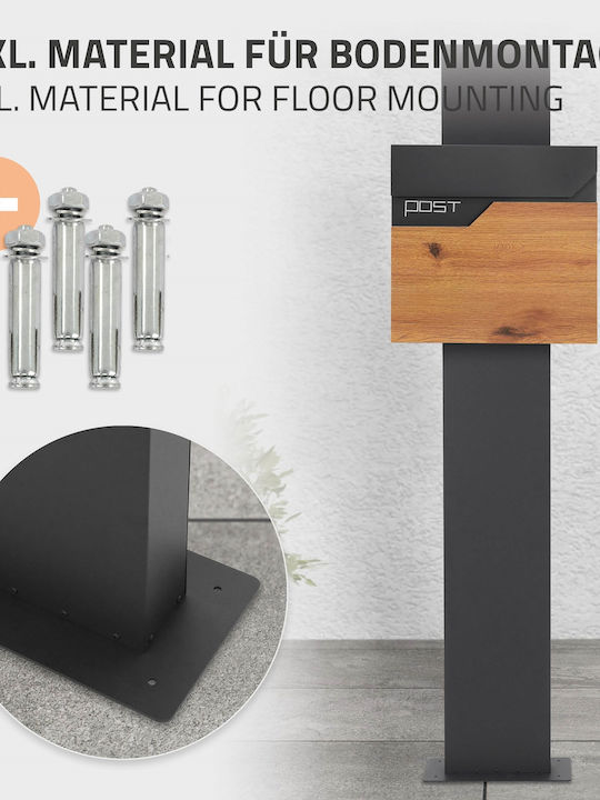 ML-Design Външна Пощенска Кутия Inox в Сив Цвят 37x37x11см